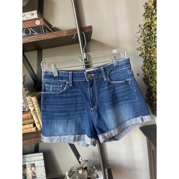 PAIGE Denim Jimmy Jimmy Cuffed Jean Short Cabrera Distressed Womens Size 27 - Picture 4 of 11